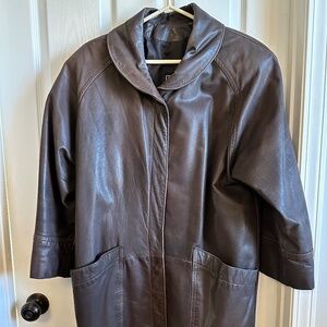 Vintage Gino di Giorgio brown Leather Coat, women’s medium